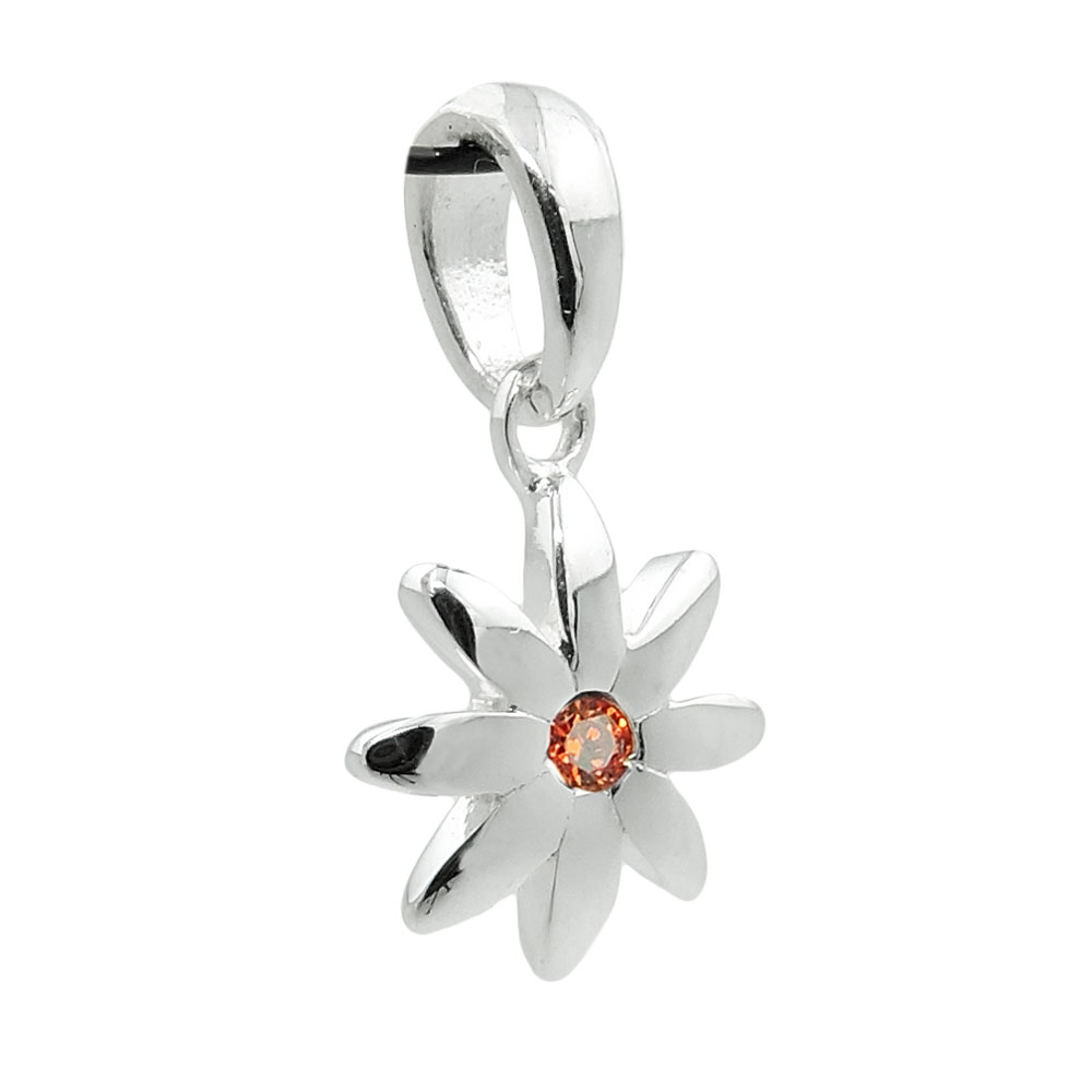 Pendentif argent 925 avec zirconia rond 8 mm