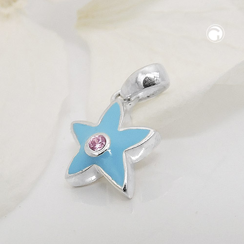 Pendentif étoile argent sterling zirconium vue de face