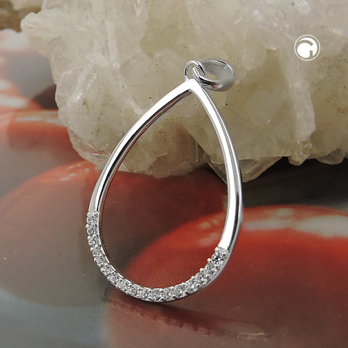 Pendentif argent sterling zirconia sur fond neutre