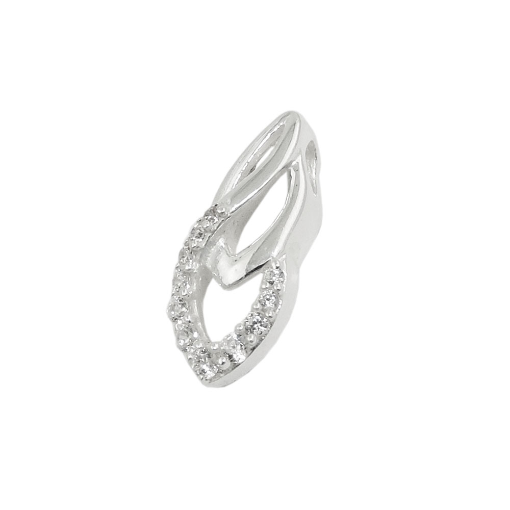 Pendentif argent 925 zirconia vue face