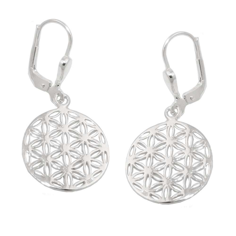 Boucles d'oreilles argent 925 Fleur de Vie