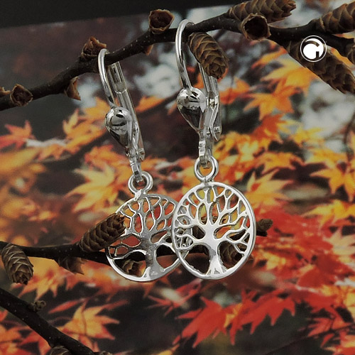 Boucles d'oreilles argent 925 motif Arbre de Vie