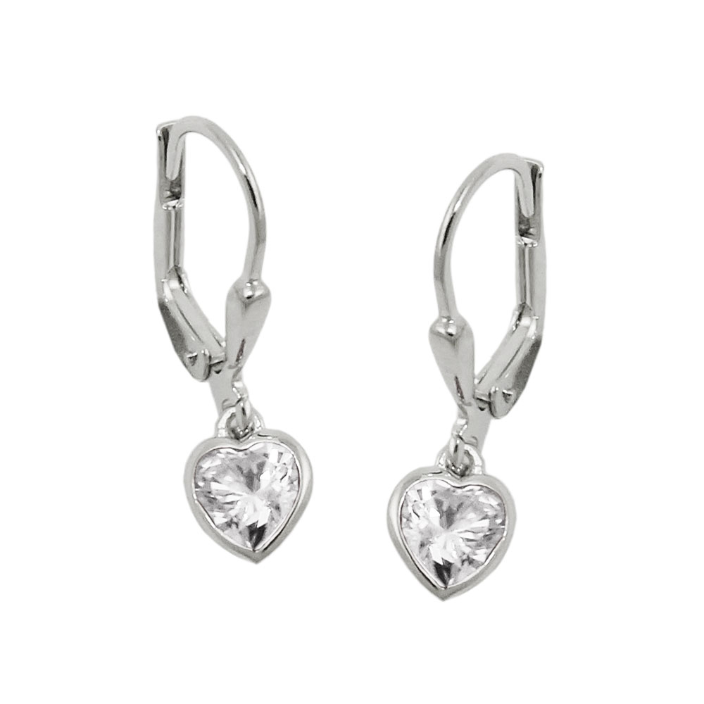 Boucles d'oreilles argent 925 en forme de cœur