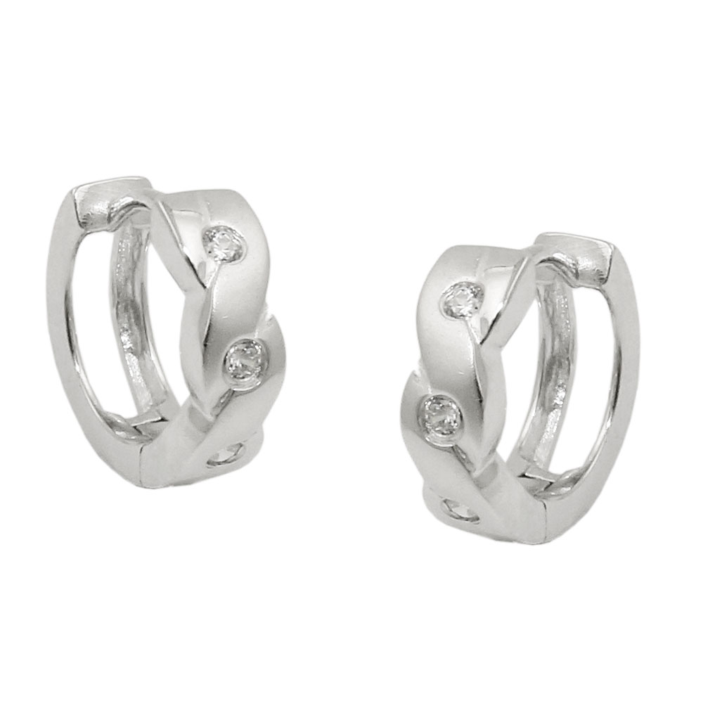 Boucles d'oreilles créoles argent 925 avec zirconium