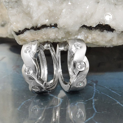 Créoles fines en argent sterling et zirconium