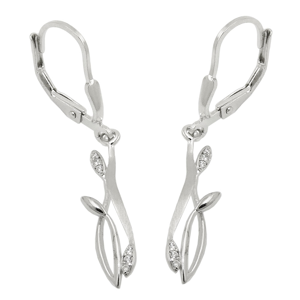 Boucles d'oreilles argent 925 avec zirconium design leverbacks
