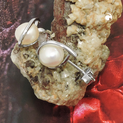 Paire de boucles d'oreilles en argent sterling avec perle de culture