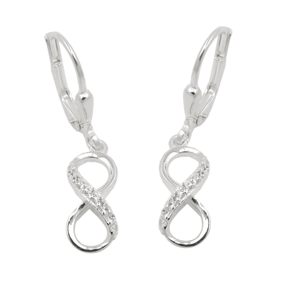 Boucles d'oreilles argent 925 forme infini