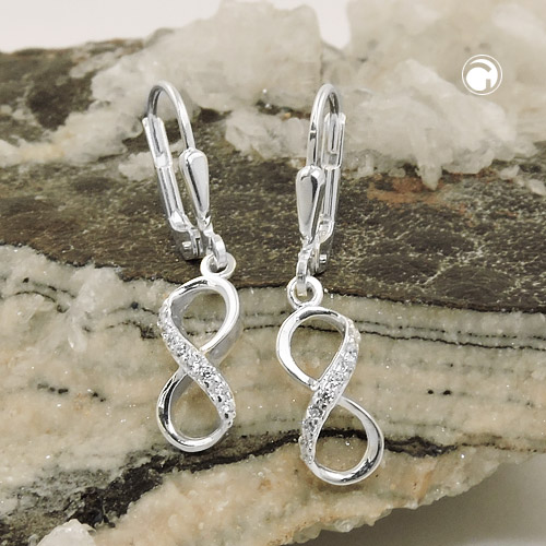 Paire de boucles d'oreilles argent sterling symbole infini