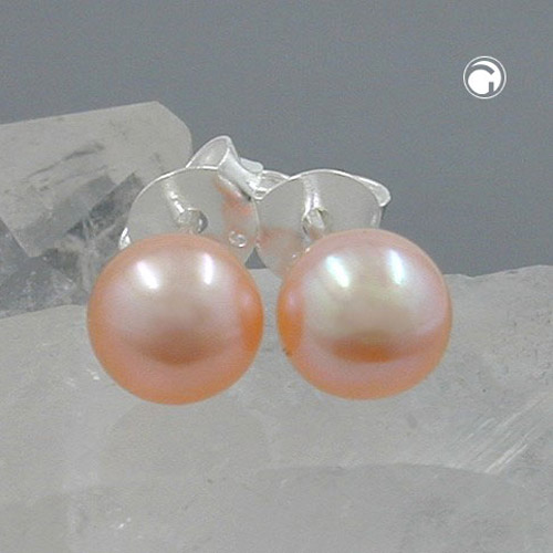 Paire de boucles d'oreilles en argent sterling avec perle rose