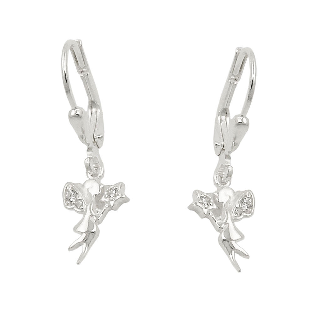Boucles d'oreilles argent 925 zirconium forme goutte fermoir levier