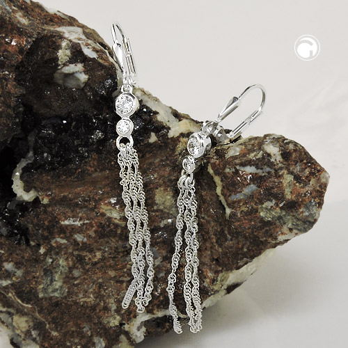 Boucles d'oreilles argent sterling avec fermoir levier