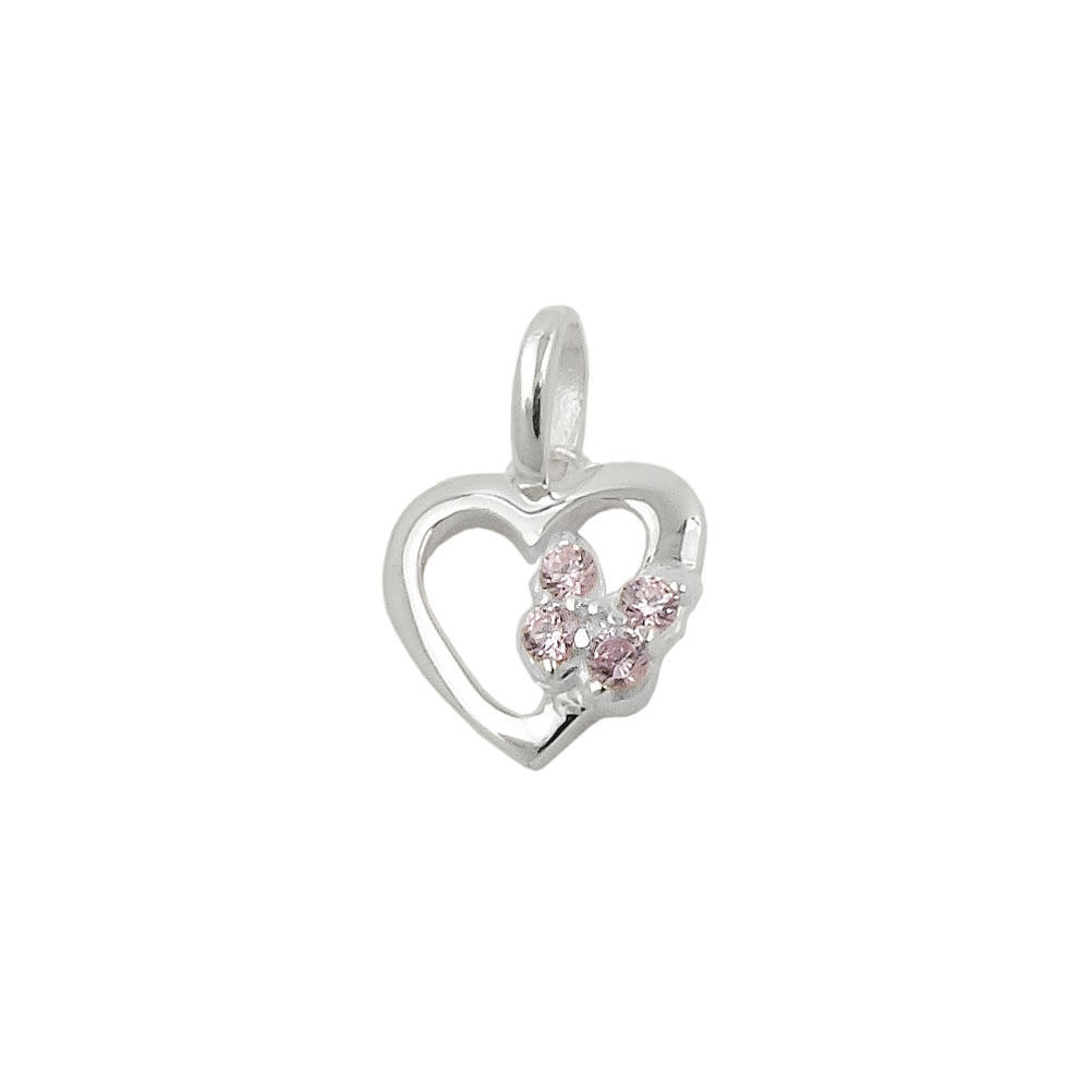 Pendentif argent 925 coeur papillon