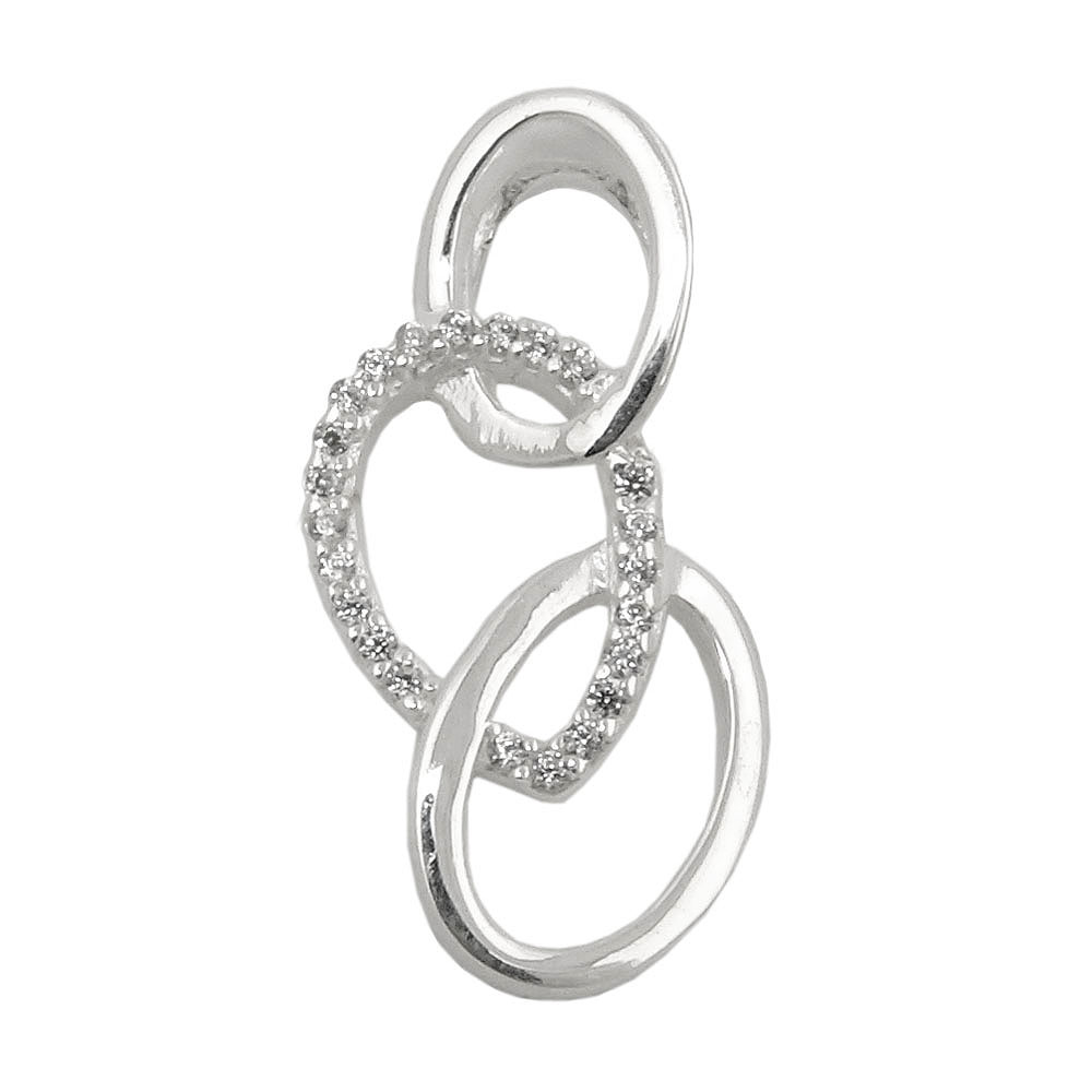 Pendentif argent 925 zirconias poli