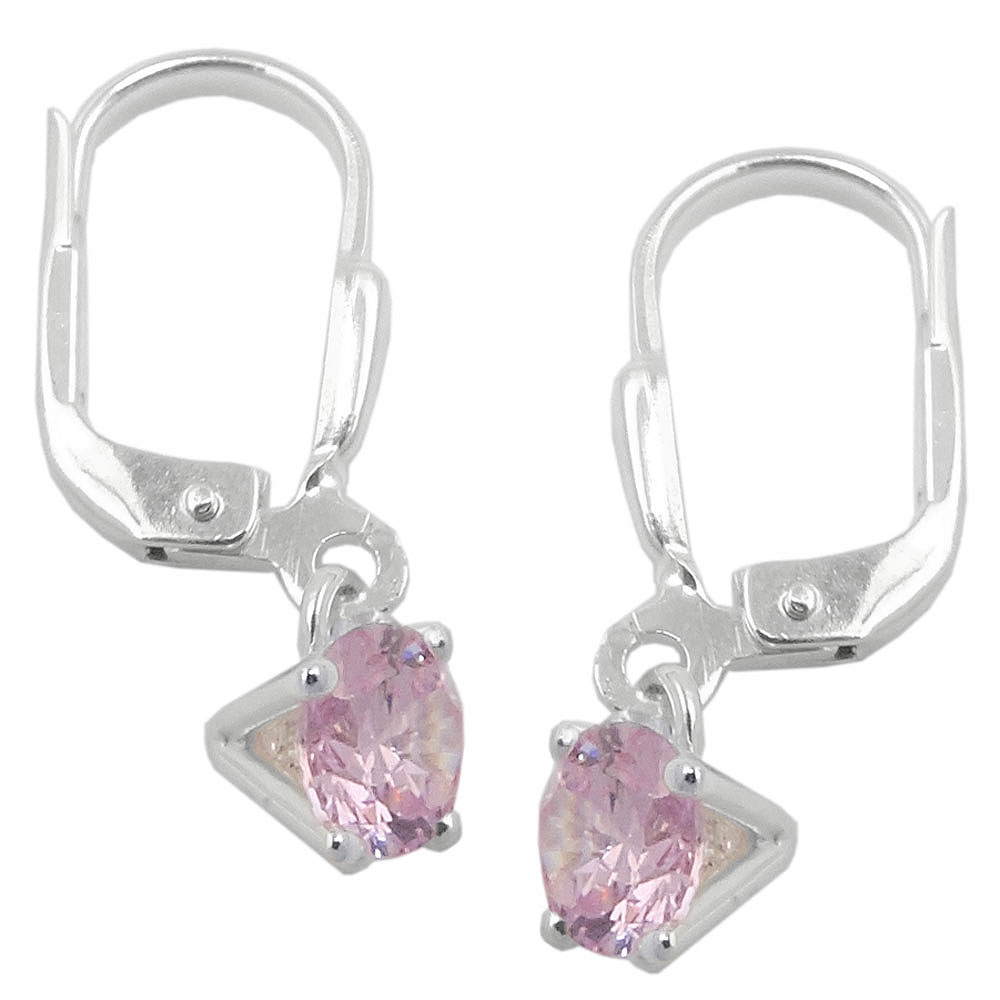 Boucles d'oreilles argent 925 zirconium créoles à charnière