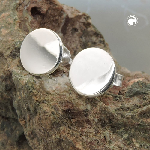 Paire de boucles d'oreilles argent sterling forme ronde lisse