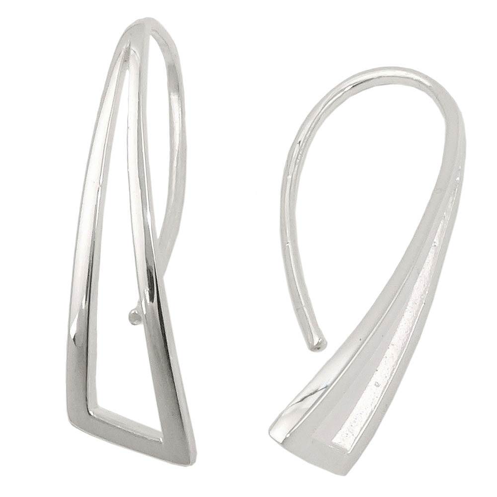 Boucles d'oreilles argent 925 forme triangle vue de face
