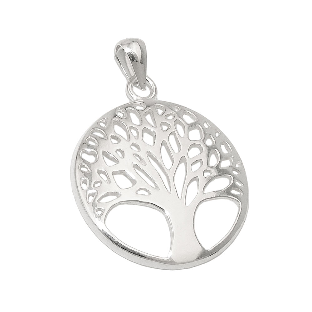 Pendentif argent Arbre de Vie 20mm sur fond blanc