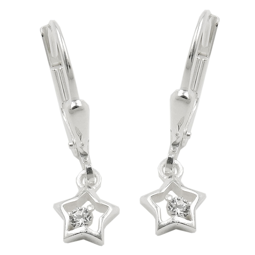 Boucles d'oreilles argent 925 zirconium style puce