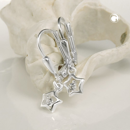Boucles d'oreilles argent sterling avec zirconium cubique