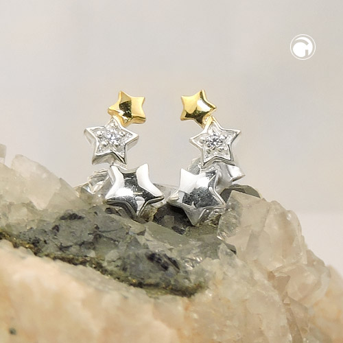 Clous d'oreilles étoile argent sterling zirconium