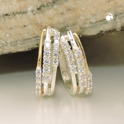 Créoles argent sterling zirconias brillant