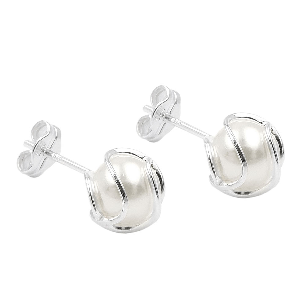 Boucles d'oreilles argent 925 avec corail reconstitué