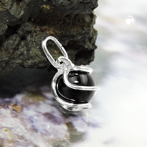 Pendentif onyx argent sterling 7mm