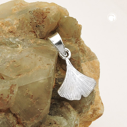 Bijou argent sterling forme feuille Ginkgo miniature
