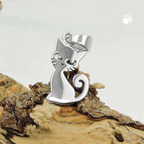 Pendentif félin argent sterling profil