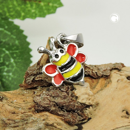 Pendentif abeille argent sterling, détail du motif