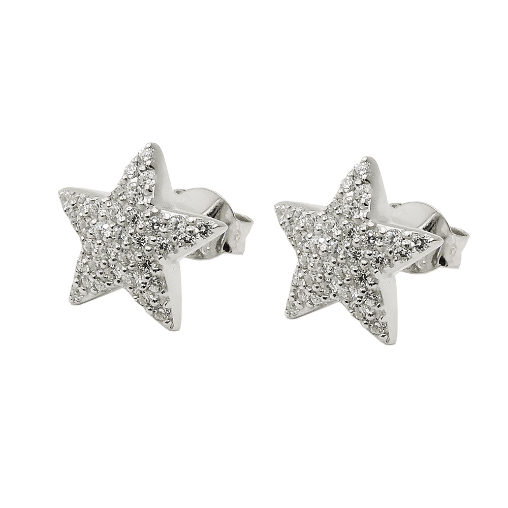 Boucles d'oreilles argent 925 forme étoile
