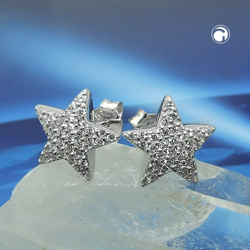 Puces d'oreilles argent sterling motif étoile
