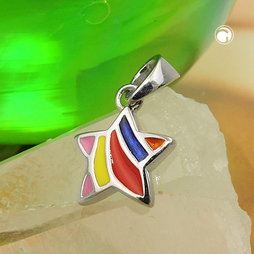 Bijou argent 925 forme étoile couleurs variées