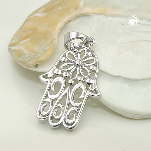 Pendentif Hamsa argent sterling, détail du symbole