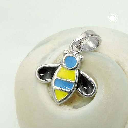 Pendentif abeille argent sterling vu de profil