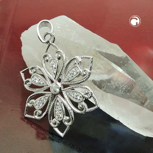 Bijou argent 925 pendentif fleur