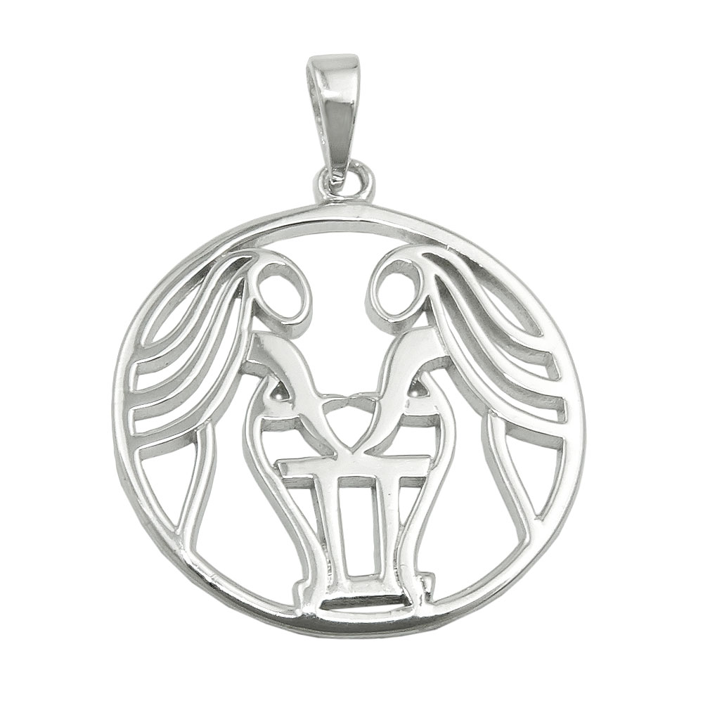 Pendentif argent Gémeaux en argent sterling 925