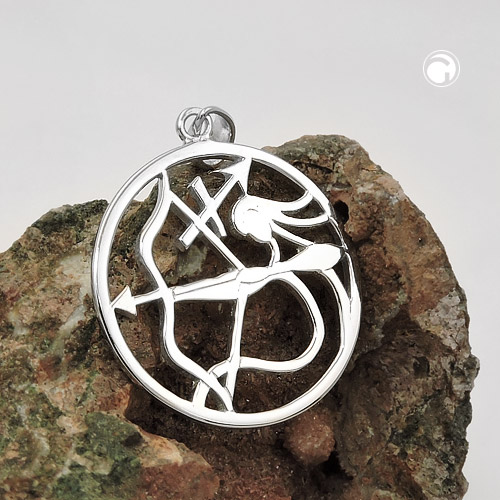 Bijou argent sterling pendentif Sagittaire vue détaillée