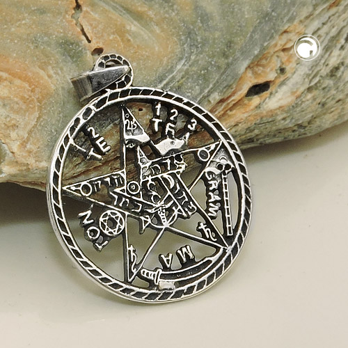 Pendentif argent sterling étoile à cinq branches vue de face