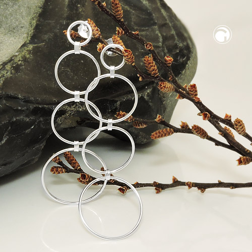Créoles argent sterling design anneaux mobiles