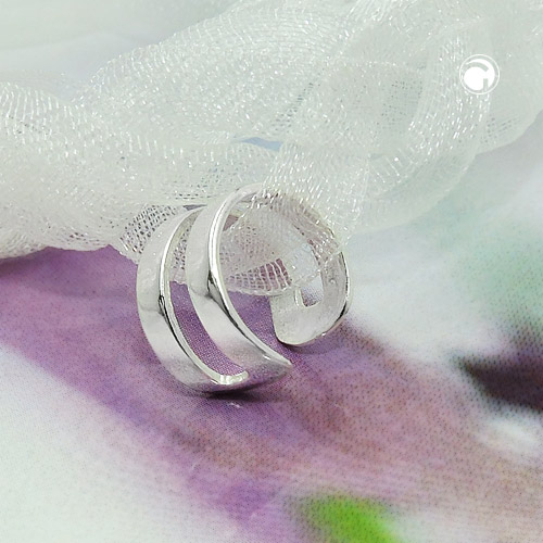 Ear cuff argent double toile vue de profil