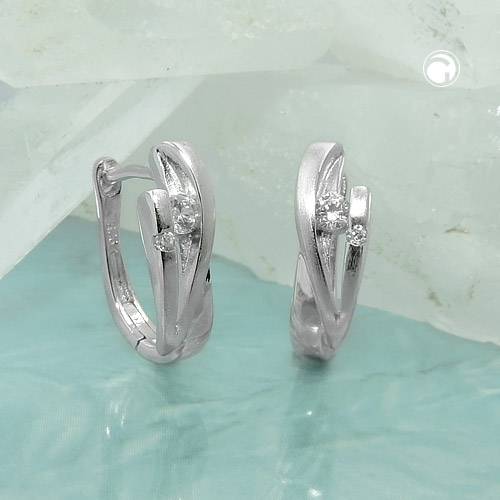 Créoles argent sterling zirconium 14x5mm