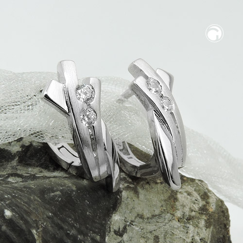 Paire de boucles d'oreilles argent sterling zirconium