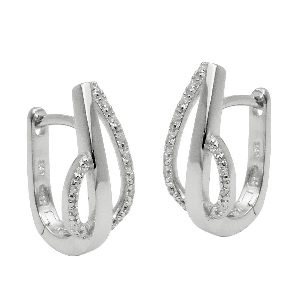 Boucles d'oreilles créoles argent 925 avec zirconium