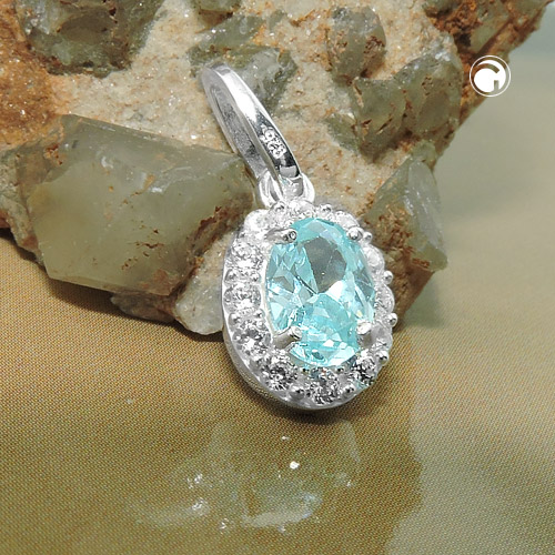 Bijou argent sterling avec pierre bleue