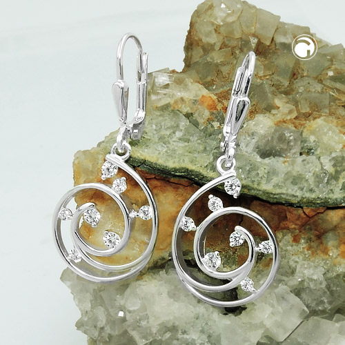 Boucles d'oreilles argent sterling zirconias pendantes