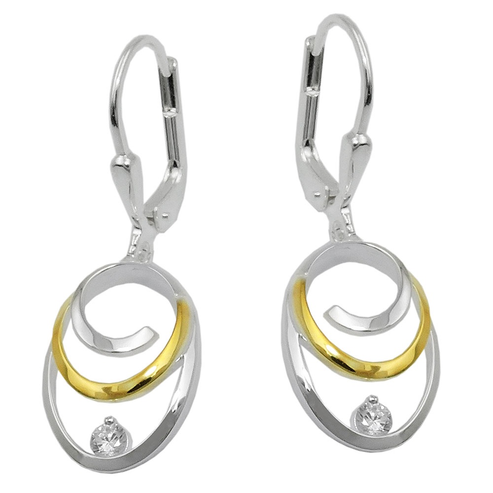 Boucles d'oreilles argent 925 zirconium leverback