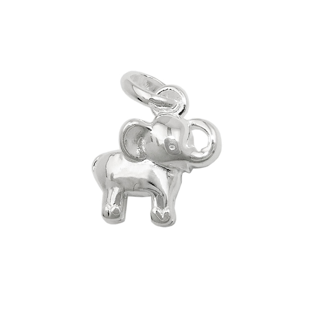 Pendentif argent 925 éléphant vue de face