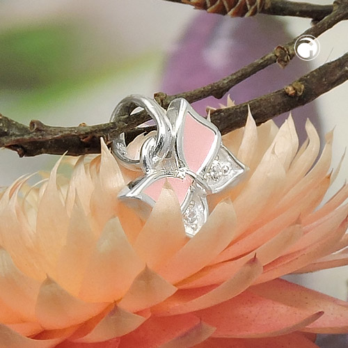 Bijou argent papillon zirconia vue détaillée